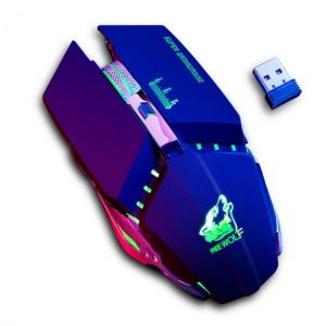 mar.electronic electronic Free Wolf X11 Wireless Gaming Mouse 2400dpi Rechargeable 7 color Breathing Backlight Gamer Mice for Computer Laptop PC